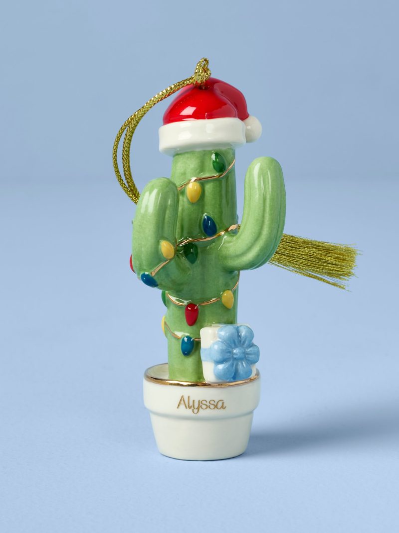 Personalized Christmas Cactus Ornament